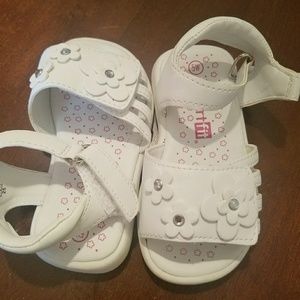 New white toddler size 5wide sandals